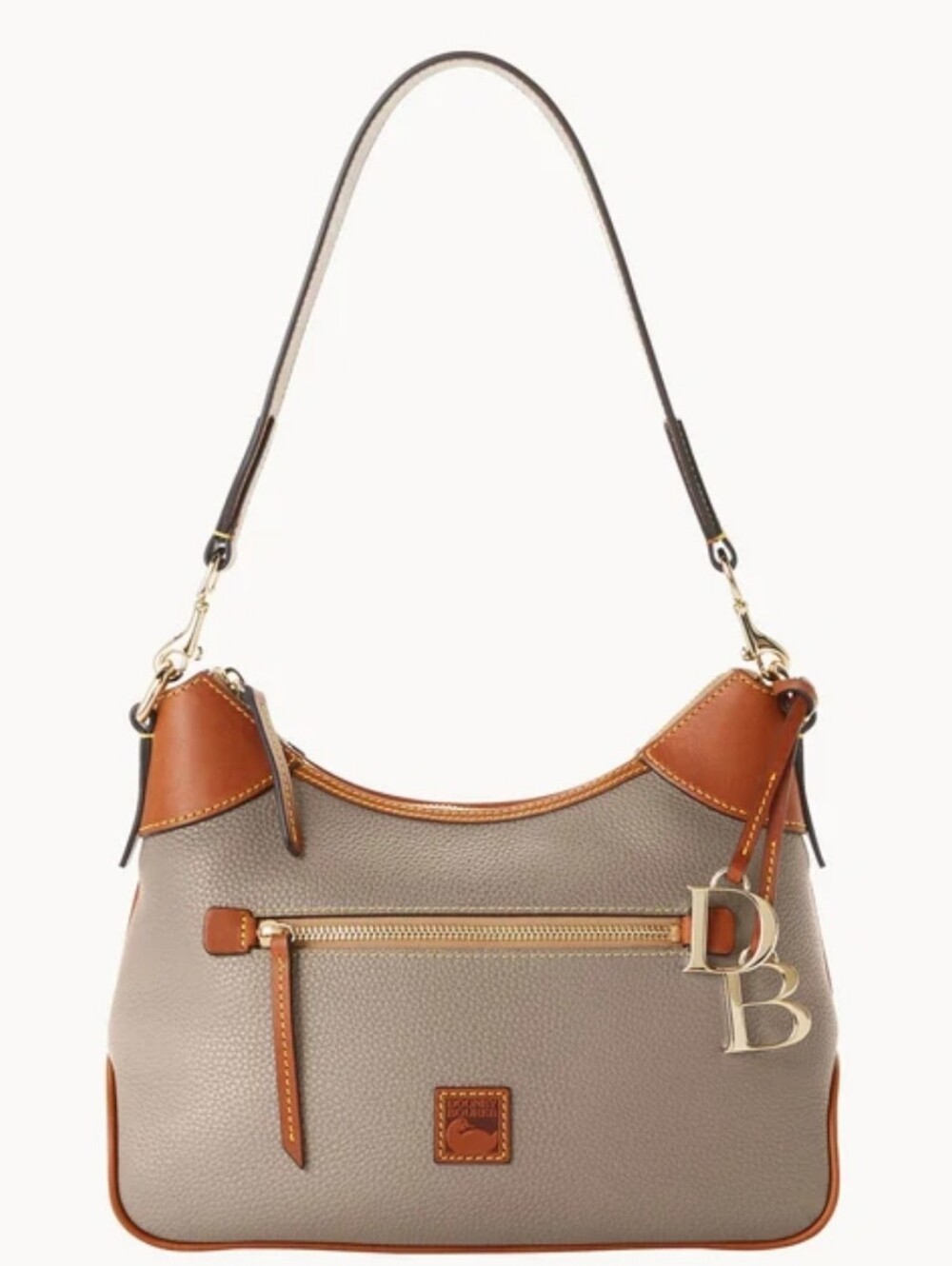 NWOT Dooney & Bourke Taupe Pebble Grain Leather Hobo Shoulder Bag - Picture 2 of 13